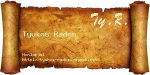 Tyukos Rados névjegykártya